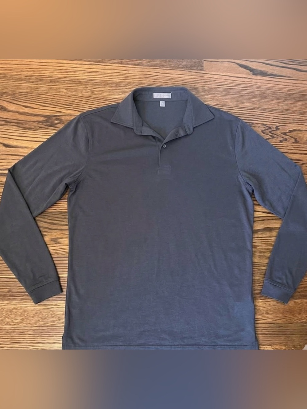 Peter Millar Long Sleeve 100% Merino Wool Performance Golf Polo Shirt Men S Gray